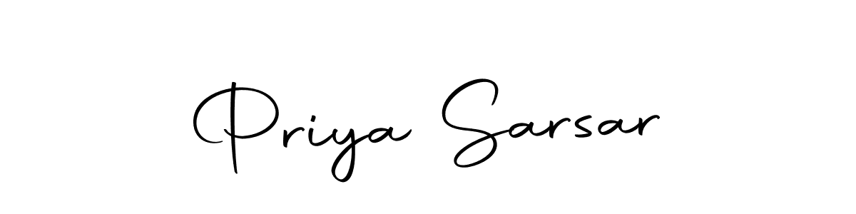 How to make Priya Sarsar name signature. Use Autography-DOLnW style for creating short signs online. This is the latest handwritten sign. Priya Sarsar signature style 10 images and pictures png