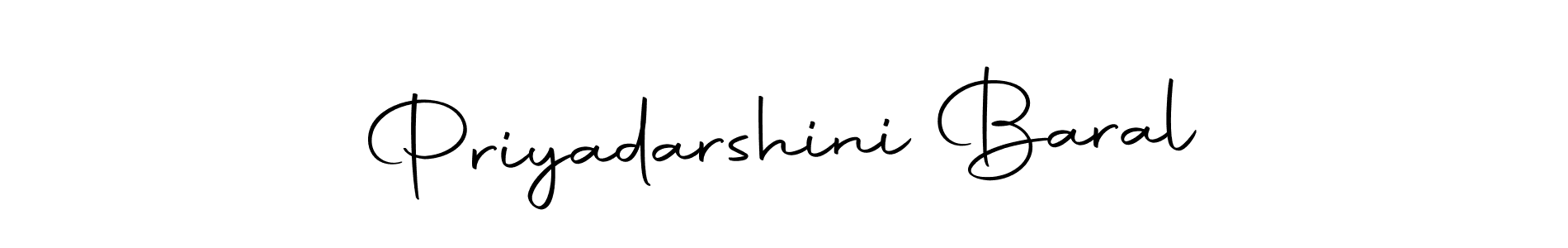 How to make Priyadarshini Baral name signature. Use Autography-DOLnW style for creating short signs online. This is the latest handwritten sign. Priyadarshini Baral signature style 10 images and pictures png