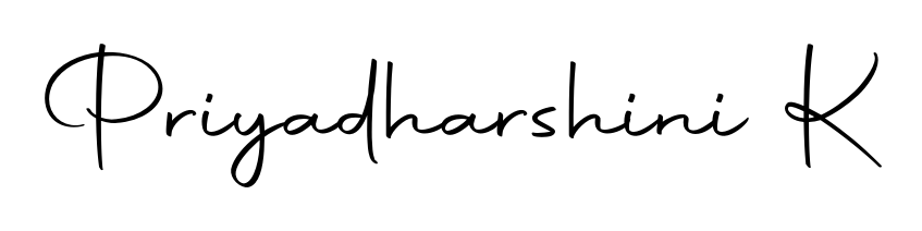 Create an unforgettable impression when signing with Priyadharshini K name styled in Autography-DOLnW typography. 100% free online generator. Priyadharshini K signature style 10 images and pictures png