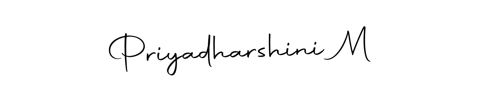 How to make Priyadharshini M name signature. Use Autography-DOLnW style for creating short signs online. This is the latest handwritten sign. Priyadharshini M signature style 10 images and pictures png