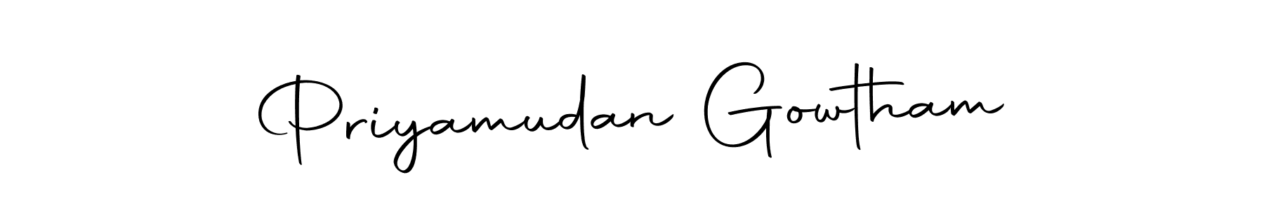 Also we have Priyamudan Gowtham name is the best signature style. Create professional handwritten signature collection using Autography-DOLnW autograph style. Priyamudan Gowtham signature style 10 images and pictures png