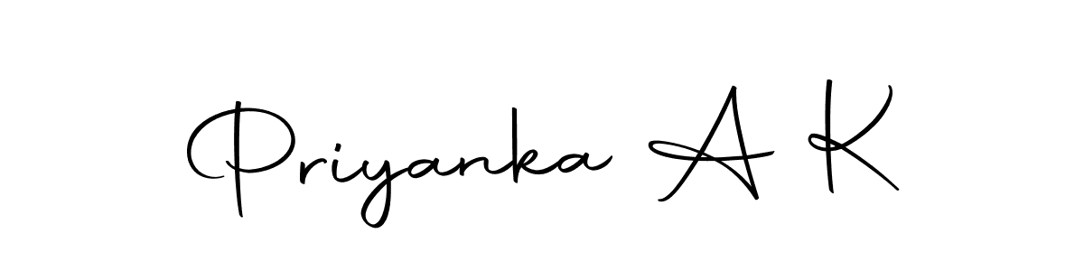 How to make Priyanka A K signature? Autography-DOLnW is a professional autograph style. Create handwritten signature for Priyanka A K name. Priyanka A K signature style 10 images and pictures png