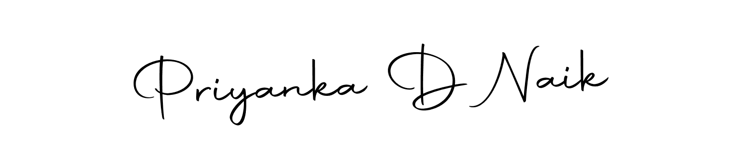 How to make Priyanka D Naik name signature. Use Autography-DOLnW style for creating short signs online. This is the latest handwritten sign. Priyanka D Naik signature style 10 images and pictures png