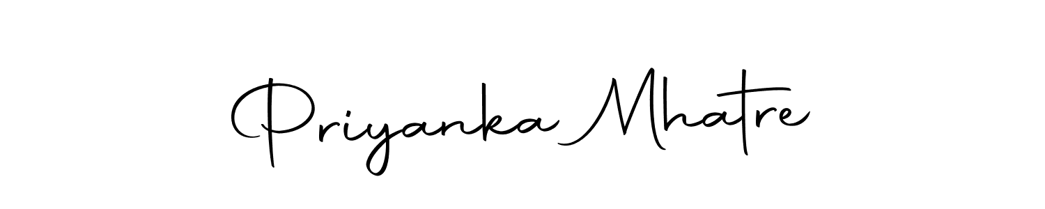 How to make Priyanka Mhatre name signature. Use Autography-DOLnW style for creating short signs online. This is the latest handwritten sign. Priyanka Mhatre signature style 10 images and pictures png