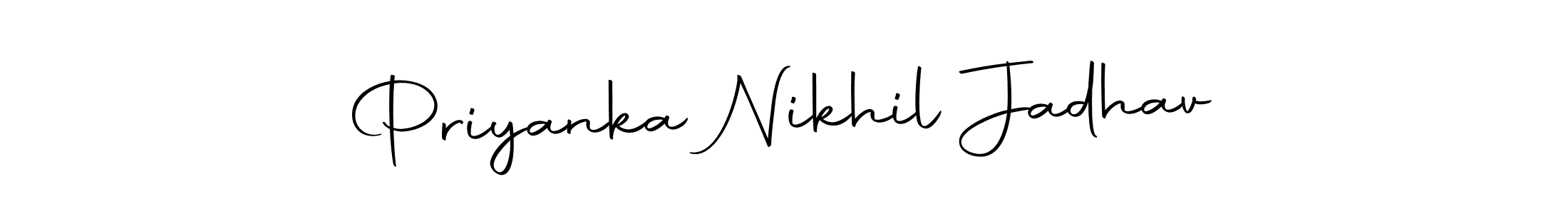 if you are searching for the best signature style for your name Priyanka Nikhil Jadhav. so please give up your signature search. here we have designed multiple signature styles  using Autography-DOLnW. Priyanka Nikhil Jadhav signature style 10 images and pictures png