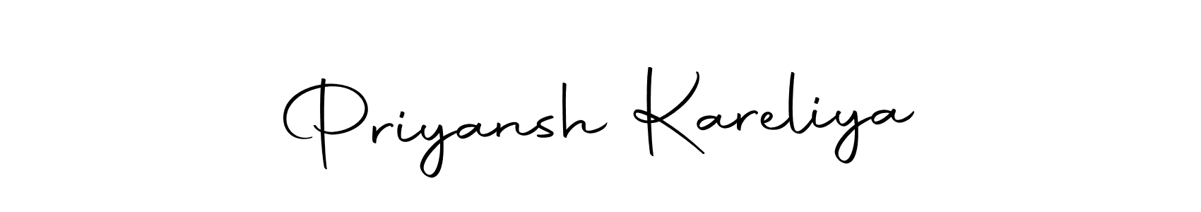 You can use this online signature creator to create a handwritten signature for the name Priyansh Kareliya. This is the best online autograph maker. Priyansh Kareliya signature style 10 images and pictures png