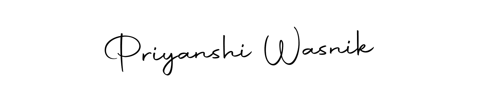 Priyanshi Wasnik stylish signature style. Best Handwritten Sign (Autography-DOLnW) for my name. Handwritten Signature Collection Ideas for my name Priyanshi Wasnik. Priyanshi Wasnik signature style 10 images and pictures png