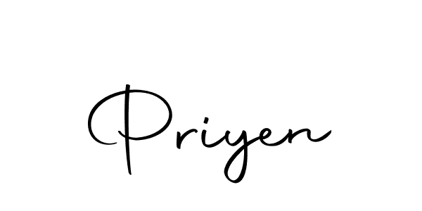 The best way (Autography-DOLnW) to make a short signature is to pick only two or three words in your name. The name Priyen include a total of six letters. For converting this name. Priyen signature style 10 images and pictures png