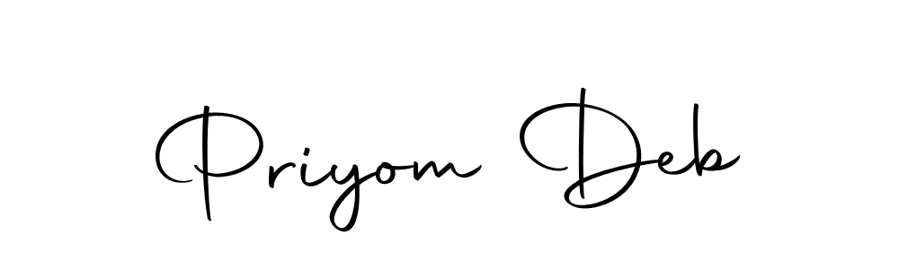 Priyom Deb stylish signature style. Best Handwritten Sign (Autography-DOLnW) for my name. Handwritten Signature Collection Ideas for my name Priyom Deb. Priyom Deb signature style 10 images and pictures png