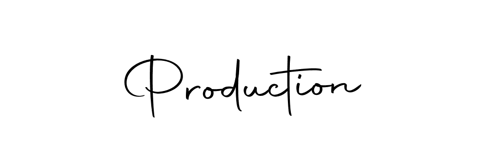 Design your own signature with our free online signature maker. With this signature software, you can create a handwritten (Autography-DOLnW) signature for name Production. Production signature style 10 images and pictures png