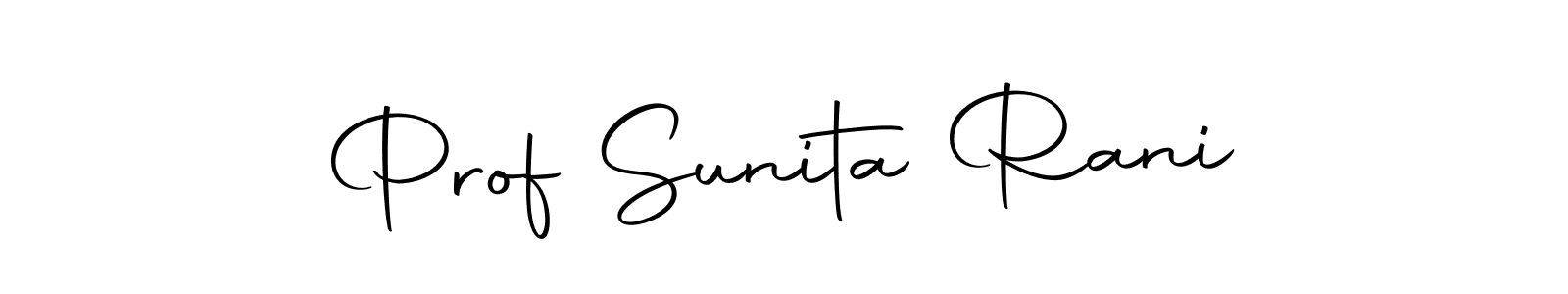 You should practise on your own different ways (Autography-DOLnW) to write your name (Prof Sunita Rani) in signature. don't let someone else do it for you. Prof Sunita Rani signature style 10 images and pictures png