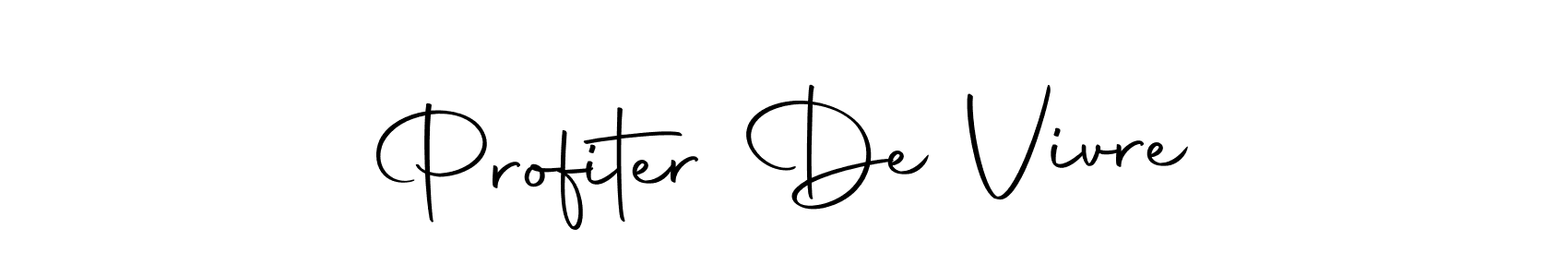 Design your own signature with our free online signature maker. With this signature software, you can create a handwritten (Autography-DOLnW) signature for name Profiter De Vivre. Profiter De Vivre signature style 10 images and pictures png