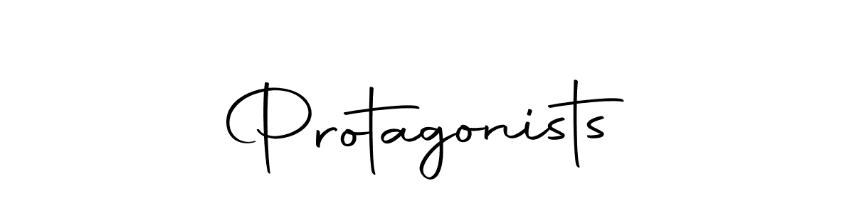 You should practise on your own different ways (Autography-DOLnW) to write your name (Protagonists) in signature. don't let someone else do it for you. Protagonists signature style 10 images and pictures png