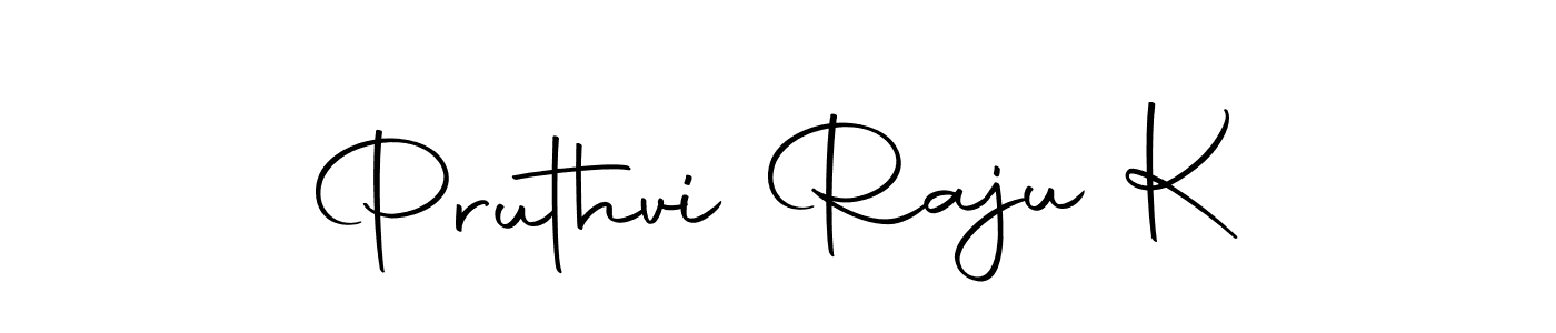 Use a signature maker to create a handwritten signature online. With this signature software, you can design (Autography-DOLnW) your own signature for name Pruthvi Raju K. Pruthvi Raju K signature style 10 images and pictures png