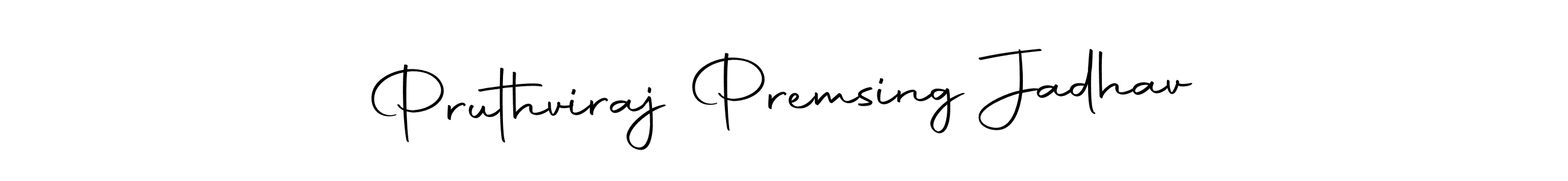 This is the best signature style for the Pruthviraj Premsing Jadhav name. Also you like these signature font (Autography-DOLnW). Mix name signature. Pruthviraj Premsing Jadhav signature style 10 images and pictures png