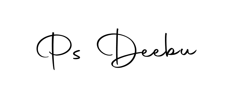 You should practise on your own different ways (Autography-DOLnW) to write your name (Ps Deebu) in signature. don't let someone else do it for you. Ps Deebu signature style 10 images and pictures png