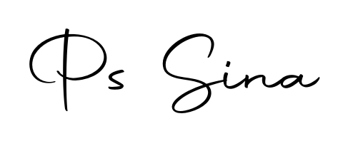 You should practise on your own different ways (Autography-DOLnW) to write your name (Ps Sina) in signature. Don't let someone else do it for you. Ps Sina signature style 10 images and pictures png