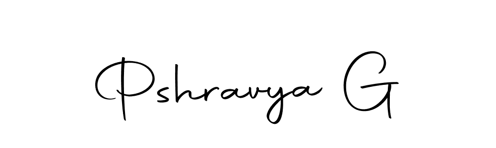 Create a beautiful signature design for name Pshravya G. With this signature (Autography-DOLnW) fonts, you can make a handwritten signature for free. Pshravya G signature style 10 images and pictures png
