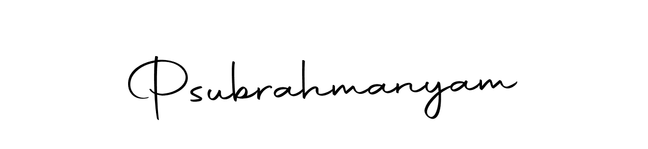 Make a beautiful signature design for name Psubrahmanyam. With this signature (Autography-DOLnW) style, you can create a handwritten signature for free. Psubrahmanyam signature style 10 images and pictures png