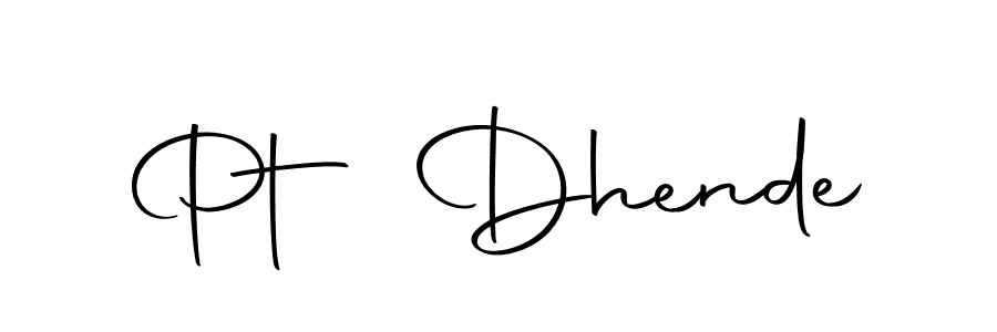 How to make Pt Dhende name signature. Use Autography-DOLnW style for creating short signs online. This is the latest handwritten sign. Pt Dhende signature style 10 images and pictures png