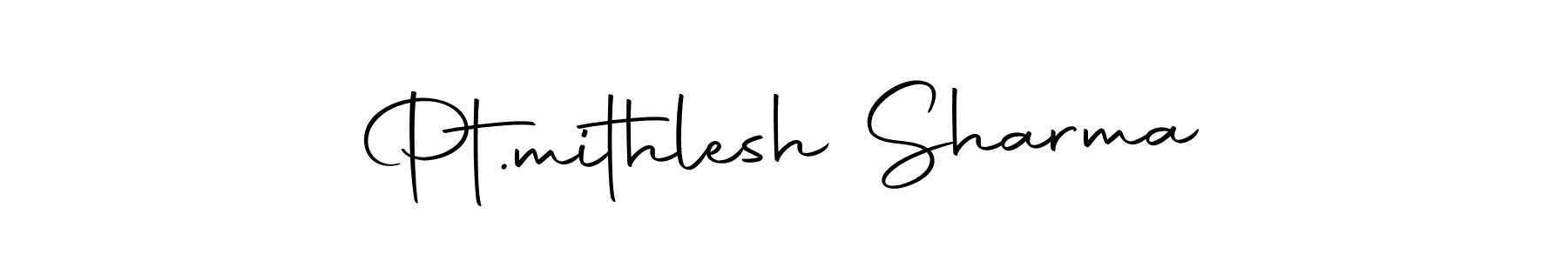 The best way (Autography-DOLnW) to make a short signature is to pick only two or three words in your name. The name Pt.mithlesh Sharma include a total of six letters. For converting this name. Pt.mithlesh Sharma signature style 10 images and pictures png
