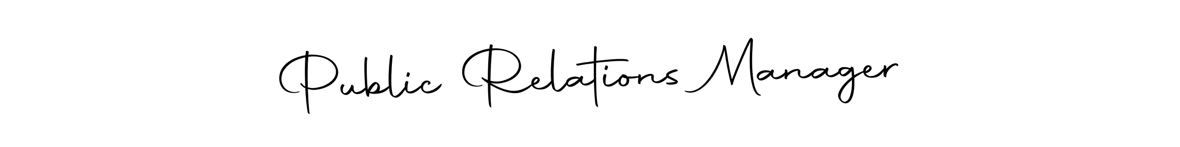 Create a beautiful signature design for name Public Relations Manager. With this signature (Autography-DOLnW) fonts, you can make a handwritten signature for free. Public Relations Manager signature style 10 images and pictures png