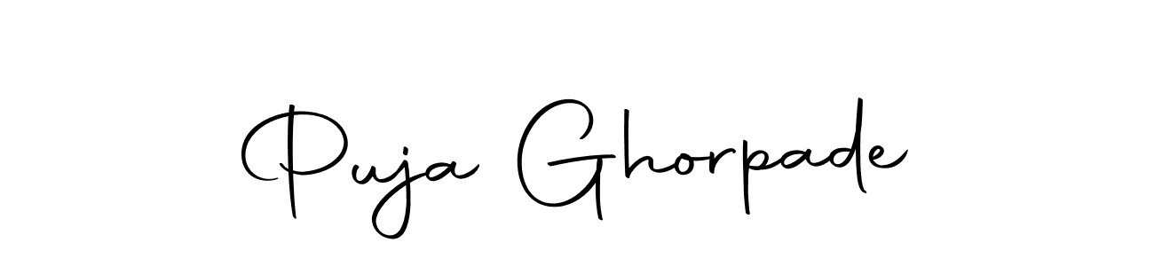 Design your own signature with our free online signature maker. With this signature software, you can create a handwritten (Autography-DOLnW) signature for name Puja Ghorpade. Puja Ghorpade signature style 10 images and pictures png