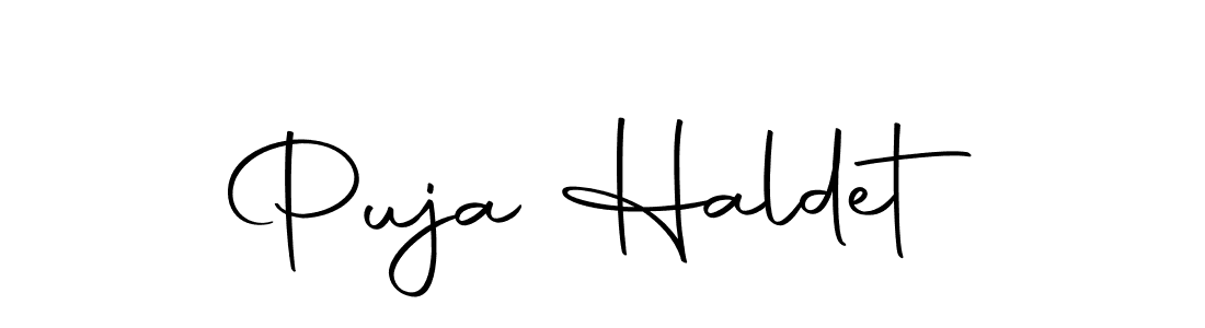 Similarly Autography-DOLnW is the best handwritten signature design. Signature creator online .You can use it as an online autograph creator for name Puja Haldet. Puja Haldet signature style 10 images and pictures png