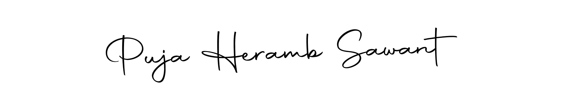 Puja Heramb Sawant stylish signature style. Best Handwritten Sign (Autography-DOLnW) for my name. Handwritten Signature Collection Ideas for my name Puja Heramb Sawant. Puja Heramb Sawant signature style 10 images and pictures png