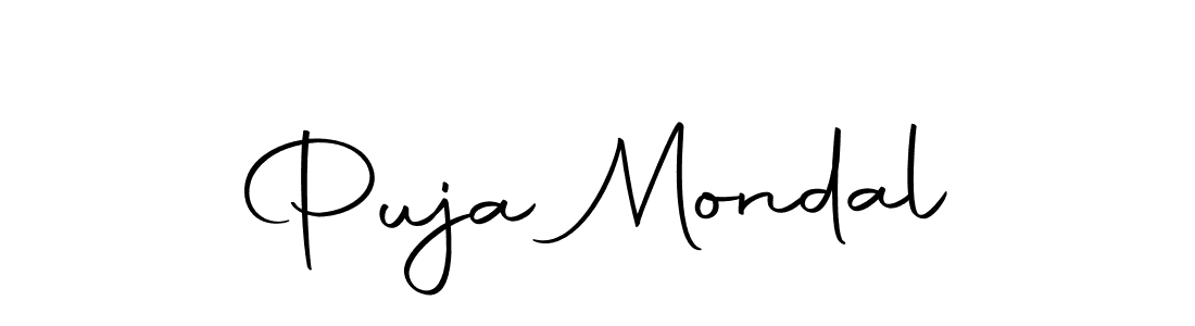 Design your own signature with our free online signature maker. With this signature software, you can create a handwritten (Autography-DOLnW) signature for name Puja Mondal. Puja Mondal signature style 10 images and pictures png