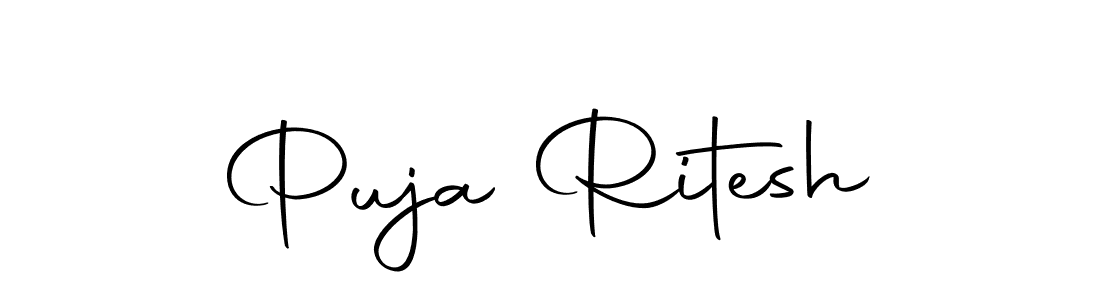 You can use this online signature creator to create a handwritten signature for the name Puja Ritesh. This is the best online autograph maker. Puja Ritesh signature style 10 images and pictures png