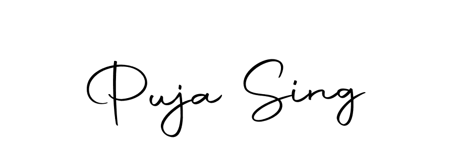 Design your own signature with our free online signature maker. With this signature software, you can create a handwritten (Autography-DOLnW) signature for name Puja Sing. Puja Sing signature style 10 images and pictures png