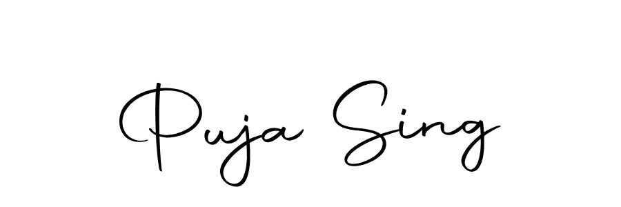 Design your own signature with our free online signature maker. With this signature software, you can create a handwritten (Autography-DOLnW) signature for name Puja Sing. Puja Sing signature style 10 images and pictures png