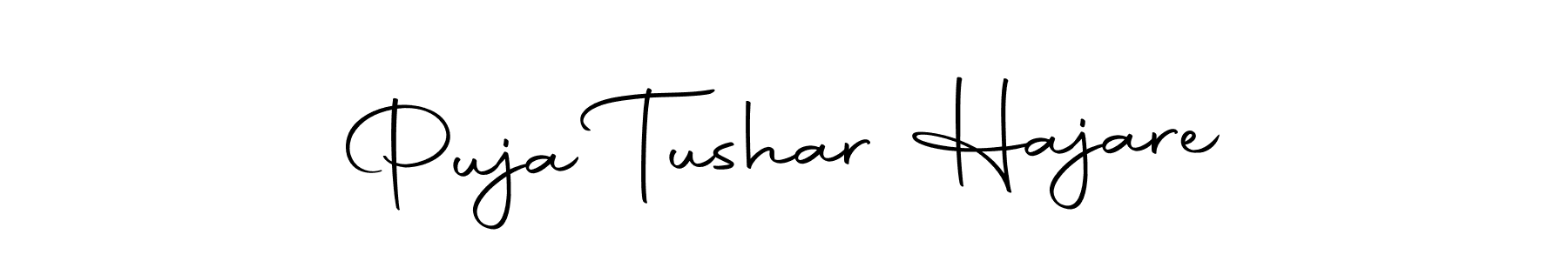 Puja Tushar Hajare stylish signature style. Best Handwritten Sign (Autography-DOLnW) for my name. Handwritten Signature Collection Ideas for my name Puja Tushar Hajare. Puja Tushar Hajare signature style 10 images and pictures png