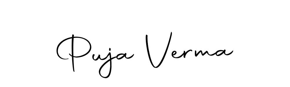 Create a beautiful signature design for name Puja Verma. With this signature (Autography-DOLnW) fonts, you can make a handwritten signature for free. Puja Verma signature style 10 images and pictures png