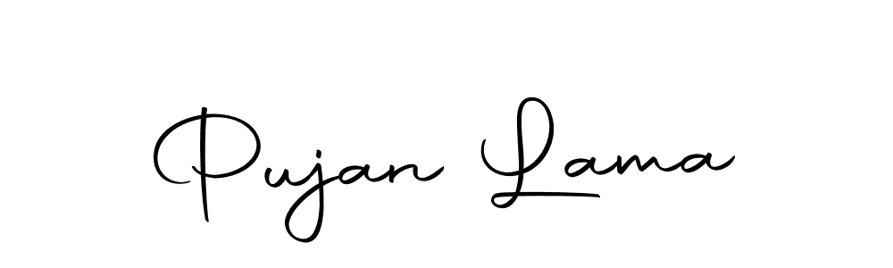 You should practise on your own different ways (Autography-DOLnW) to write your name (Pujan Lama) in signature. don't let someone else do it for you. Pujan Lama signature style 10 images and pictures png