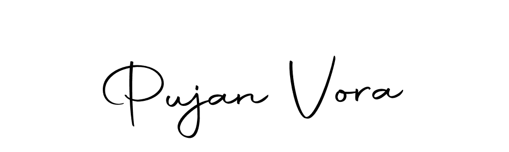 You should practise on your own different ways (Autography-DOLnW) to write your name (Pujan Vora) in signature. don't let someone else do it for you. Pujan Vora signature style 10 images and pictures png