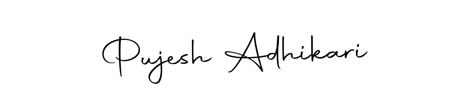 Also we have Pujesh Adhikari name is the best signature style. Create professional handwritten signature collection using Autography-DOLnW autograph style. Pujesh Adhikari signature style 10 images and pictures png