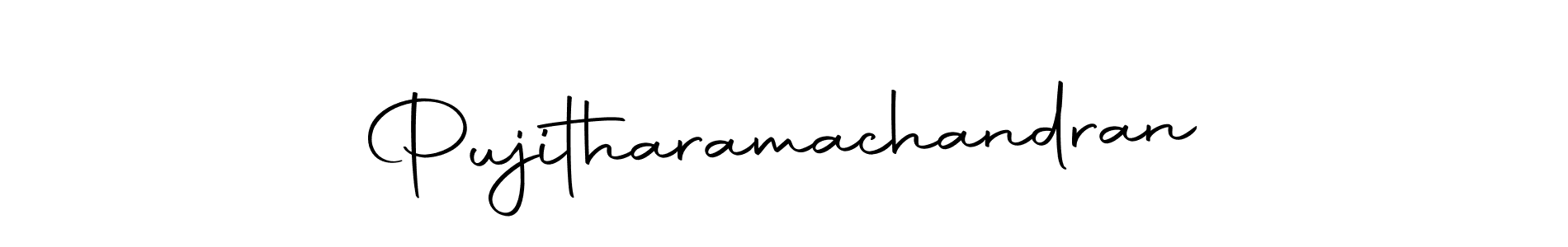 Create a beautiful signature design for name Pujitharamachandran. With this signature (Autography-DOLnW) fonts, you can make a handwritten signature for free. Pujitharamachandran signature style 10 images and pictures png