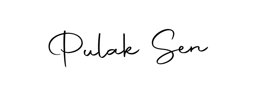 The best way (Autography-DOLnW) to make a short signature is to pick only two or three words in your name. The name Pulak Sen include a total of six letters. For converting this name. Pulak Sen signature style 10 images and pictures png