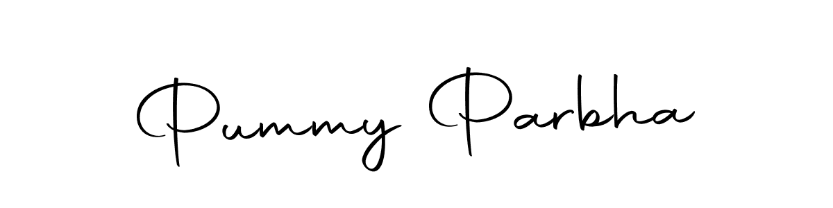 How to make Pummy Parbha name signature. Use Autography-DOLnW style for creating short signs online. This is the latest handwritten sign. Pummy Parbha signature style 10 images and pictures png
