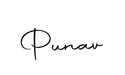 Punav stylish signature style. Best Handwritten Sign (Autography-DOLnW) for my name. Handwritten Signature Collection Ideas for my name Punav. Punav signature style 10 images and pictures png