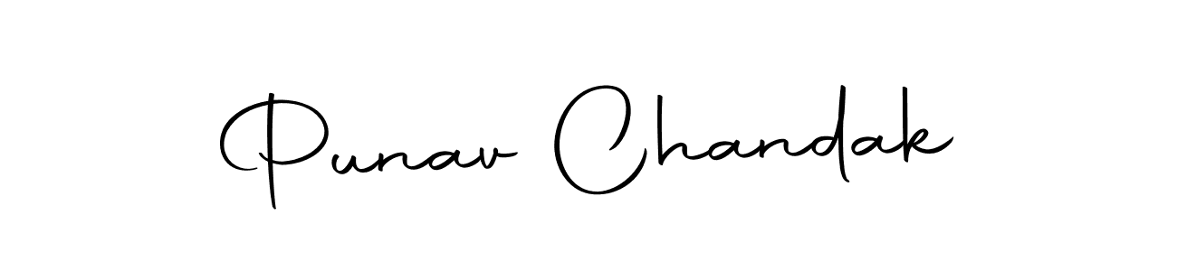 Use a signature maker to create a handwritten signature online. With this signature software, you can design (Autography-DOLnW) your own signature for name Punav Chandak. Punav Chandak signature style 10 images and pictures png