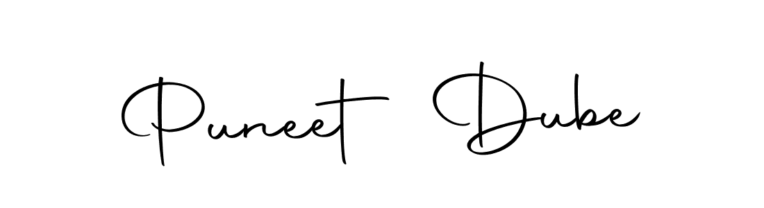 How to make Puneet Dube name signature. Use Autography-DOLnW style for creating short signs online. This is the latest handwritten sign. Puneet Dube signature style 10 images and pictures png