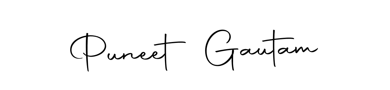 Use a signature maker to create a handwritten signature online. With this signature software, you can design (Autography-DOLnW) your own signature for name Puneet Gautam. Puneet Gautam signature style 10 images and pictures png