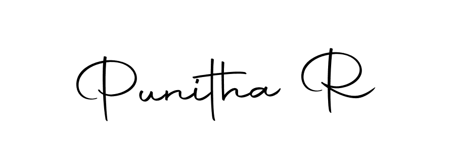 Create a beautiful signature design for name Punitha R. With this signature (Autography-DOLnW) fonts, you can make a handwritten signature for free. Punitha R signature style 10 images and pictures png