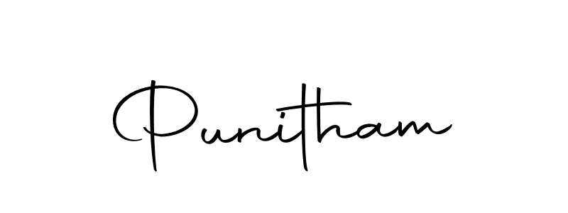 Use a signature maker to create a handwritten signature online. With this signature software, you can design (Autography-DOLnW) your own signature for name Punitham. Punitham signature style 10 images and pictures png