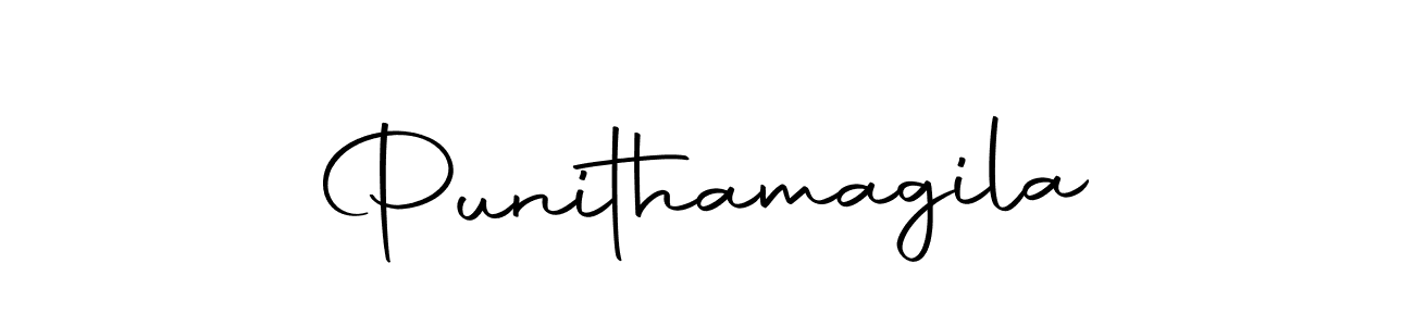 Punithamagila stylish signature style. Best Handwritten Sign (Autography-DOLnW) for my name. Handwritten Signature Collection Ideas for my name Punithamagila. Punithamagila signature style 10 images and pictures png