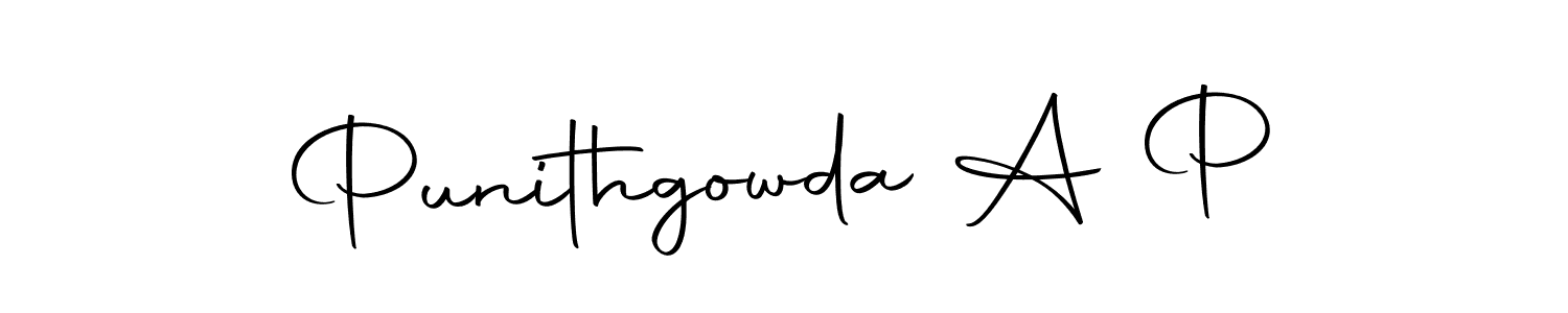 Create a beautiful signature design for name Punithgowda A P. With this signature (Autography-DOLnW) fonts, you can make a handwritten signature for free. Punithgowda A P signature style 10 images and pictures png