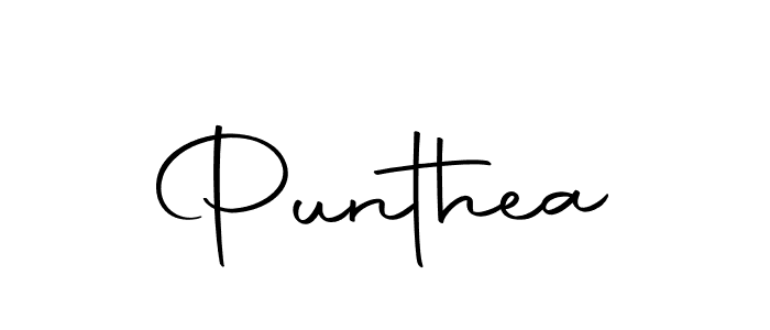 Design your own signature with our free online signature maker. With this signature software, you can create a handwritten (Autography-DOLnW) signature for name Punthea. Punthea signature style 10 images and pictures png